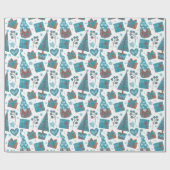 Papier Cadeau Fun Blue Festive Gonards Noël Parcelle à thème (Plat)