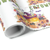 Papier Cadeau Fun Casquette violet Catoween, mignon Citrouille o (Coin rond)