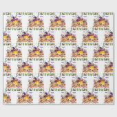 Papier Cadeau Fun Casquette violet Catoween, mignon Citrouille o (Plat)