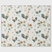 Papier Cadeau Fun Chicken Rooster Sunflower (Plat)