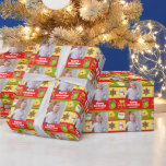 Papier Cadeau Fun Christmas Cookie Photo<br><div class="desc">Ce papier d'emballage de Noël mignon dispose d'un cadre photo vertical et est accentué de graphiques de cookies de vacances. Ce design est parfait pour les enfants.</div>