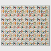 Papier Cadeau Fun Christmas Tree Pattern Grid Art (Plat)