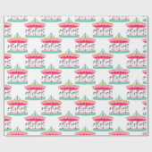 Papier Cadeau Fun Circus Carousel Party Papier enveloppant (Plat)