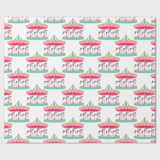 Papier Cadeau Fun Circus Carousel Party Papier enveloppant (Plat)