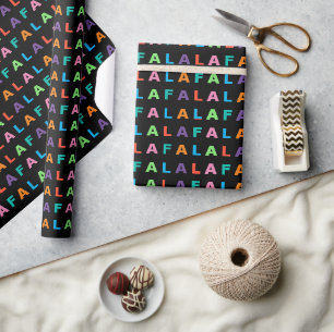 Papier Cadeau Fun coloré FA LA LA Holiday Season Text