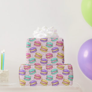 Papier Cadeau Fun coloré Faux Gold Parties scintillant Macarons 