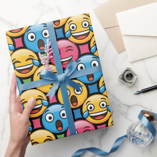 Papier Cadeau Fun Colorful Emoji Faces (Cadeaux)