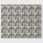 Papier Cadeau Fun Custom 8 x Grille photo FA LA Papier à envelop (Plat)