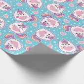 Papier Cadeau Fun Cute Chubby Kitschy Unicorn Kitty (Coin)