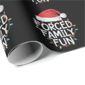 Papier Cadeau Fun de famille forcé Sarcastique Noël drôle (Coin rond)