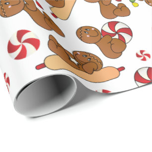 Papier Cadeau Fun de Noël en pain d'épice