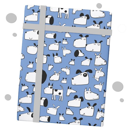 Papier Cadeau Fun Dog Blue