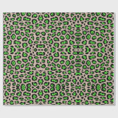Papier Cadeau Fun empreinte de léopard néon vert beige tan chic (Plat)