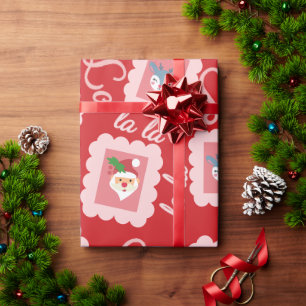 Papier Cadeau Fun Fa La Christmas Carol Script Santa Claus