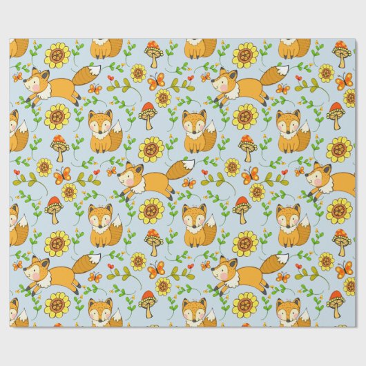Papier cadeau Fun Fall Fox (Plat)