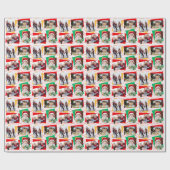 Papier Cadeau Fun Family Photo Noël Papier Modèle (Plat)