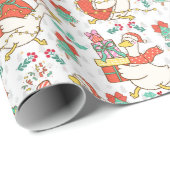 Papier Cadeau Fun Festive Christmas Goose (Coin rond)