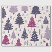 Papier Cadeau Fun Festive Pink Christmas Tree Motif (Plat)