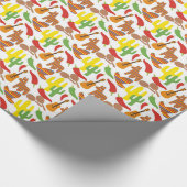 Papier Cadeau Fun Fiesta mêlé motif fête enveloppé (Coin)