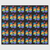 Papier Cadeau Fun Fireworks + Rainbow Motif "43" Numéro de l'évé (Plat)