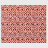 Papier Cadeau Fun fraise, design artisanal sans couture. (Plat)