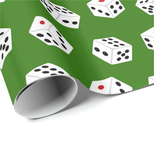 Papier Cadeau Fun Gambling Dice motif papier d'emballage (Coin rond)