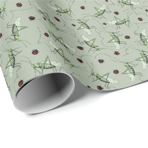 Papier Cadeau Fun Grasshopper Bug Bonanza Elegant Sage Gardener