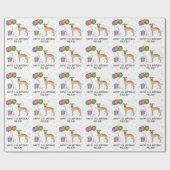 Papier Cadeau Fun Grise Italien Cute Chien - Joyeux Anniversaire (Plat)