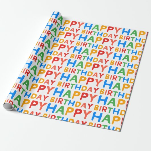 Papier Cadeau Fun Happy Birthday  (Déroulé)