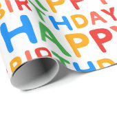 Papier Cadeau Fun Happy Birthday  (Coin rond)