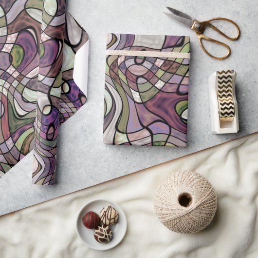 Papier Cadeau Fun Hip violet violet noir Mosaic Pop Art (Artisanat)