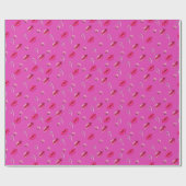 Papier Cadeau Fun Hot Pink Peppermenthe Kisses Design (Plat)