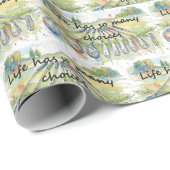 Papier Cadeau Fun Humor Golf Golfing Quote Life Choices (Coin rond)