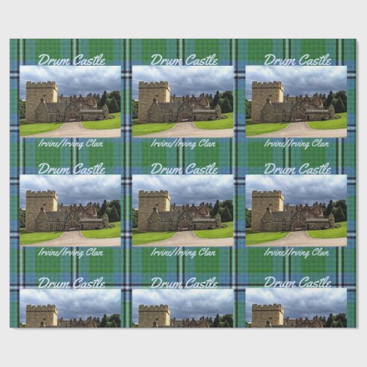 Papier Cadeau Fun Irvine/Irving Clan's Drum Castle & Tartan (Plat)