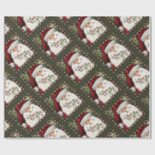 Papier Cadeau Fun Jolly Père Noël Noël Festivité Inspirivity (Plat)