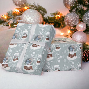 Papier Cadeau Fun joyeux Noël illustration photo snowglobe