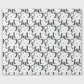 Papier Cadeau Fun Joyful Bold Lettres noir & blanc Typographie (Plat)