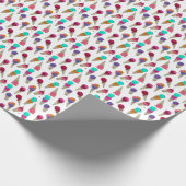 Papier Cadeau Fun Melty Summer Goth Crâne Crème glace étrange bl (Coin)
