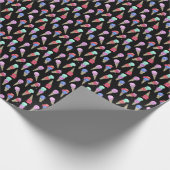 Papier Cadeau Fun Melty Summer Goth Crâne glace crème pastel noi (Coin)