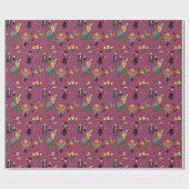 Papier Cadeau Fun Modern Cartoon Circus Carnival Purple Pattern (Plat)