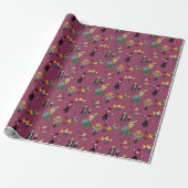 Papier Cadeau Fun Modern Cartoon Circus Carnival Purple Pattern (Déroulé)