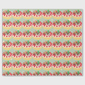 Papier Cadeau Fun Modern Christmas Holiday Cake Bear Moss Green  (Plat)