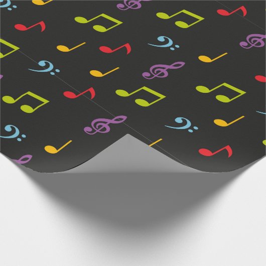 Papier Cadeau Fun Music notes patternparty wrap (Coin)