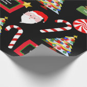 Papier Cadeau Fun Noël de famille personnalisée (Coin)