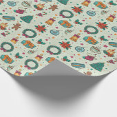 Papier Cadeau Fun Noël Motif Green Trees Noël (Coin)