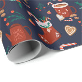 Papier Cadeau Fun Noël Stockings et Traitements Papier d'envelop (Coin rond)