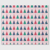 Papier Cadeau Fun Pink Christmas Tree Motif vacances (Plat)