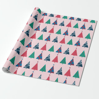 Papier Cadeau Fun Pink Christmas Tree Motif vacances