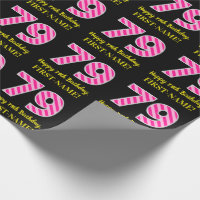 Fun Pink Stripes "79"; Joyeux 79e anniversaire; No