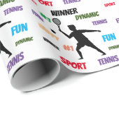 Papier Cadeau Fun player tennis (Coin rond)